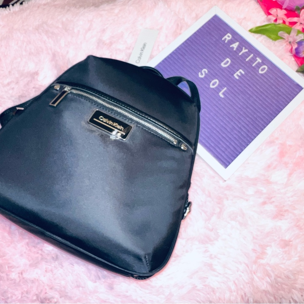 NWT Calvin Klein medium black nylon women backpack